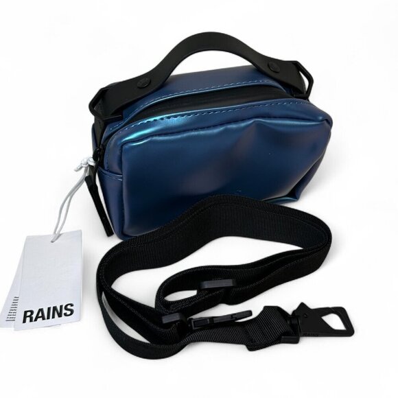 RAINS Box Bag Micro W3 Crossbody - Laser Blue NWT, Unisex - Picture 2 of 15
